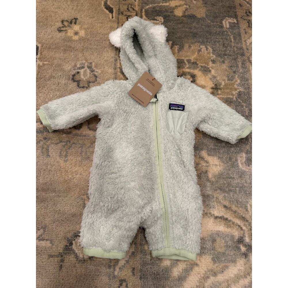 Patagonia Baby Furry Friends Furry Bunting Lichen Green NB-7 Lbs Unisex NWT $100